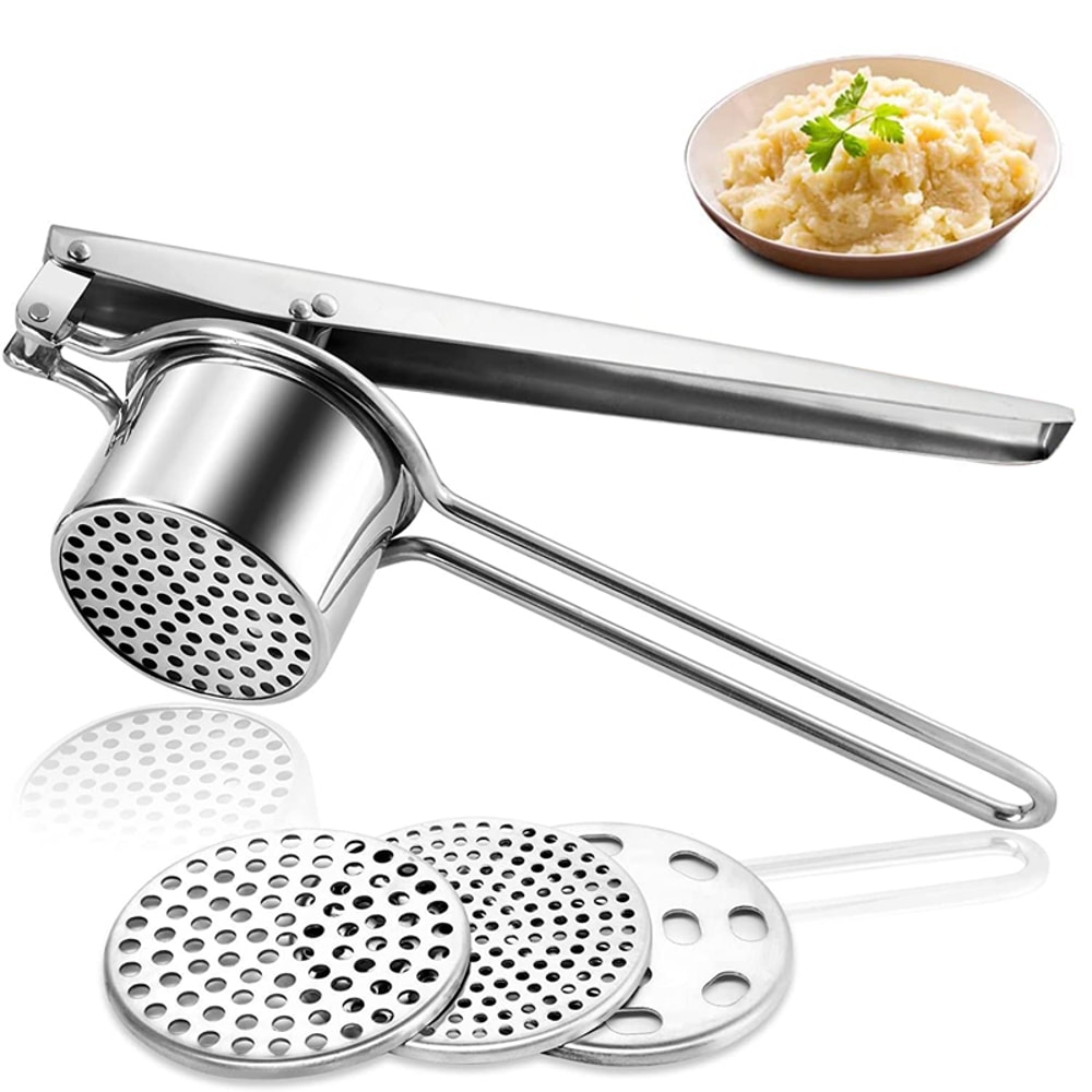 Manual Stainless Steel Potato Ricer With Discs And Fruit Juicer Lemon Squeezer Masher 0