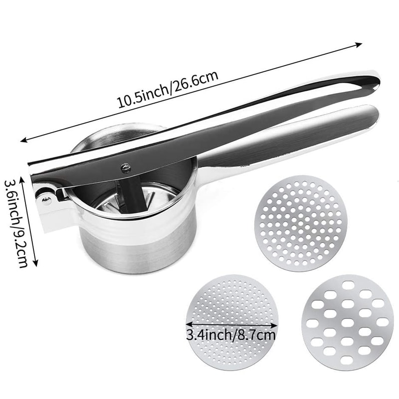 Manual Stainless Steel Potato Ricer With Discs And Fruit Juicer Lemon Squeezer Masher 5