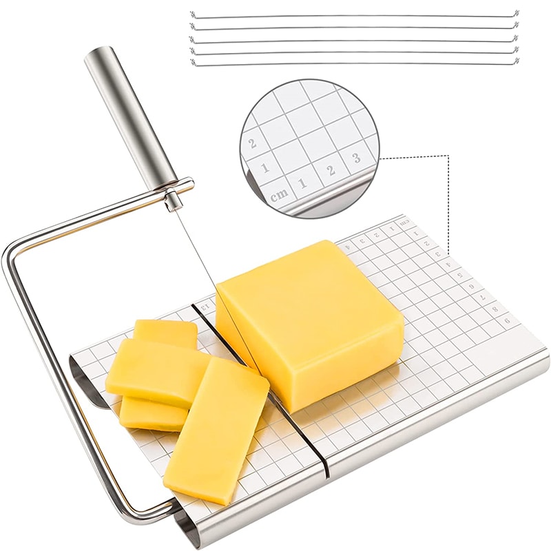 Cheese Slicer With Wire For Block Cheese Adjustable Cutter Board With Replacement Wires And Precise 0