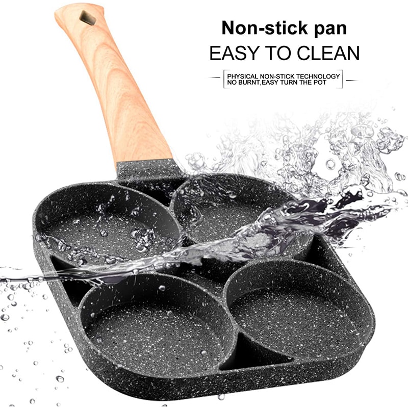 NonStick Pancake Egg Frying Pan Cup Divided Omelet Poached Egg Pan For Breakfast Cooking 3