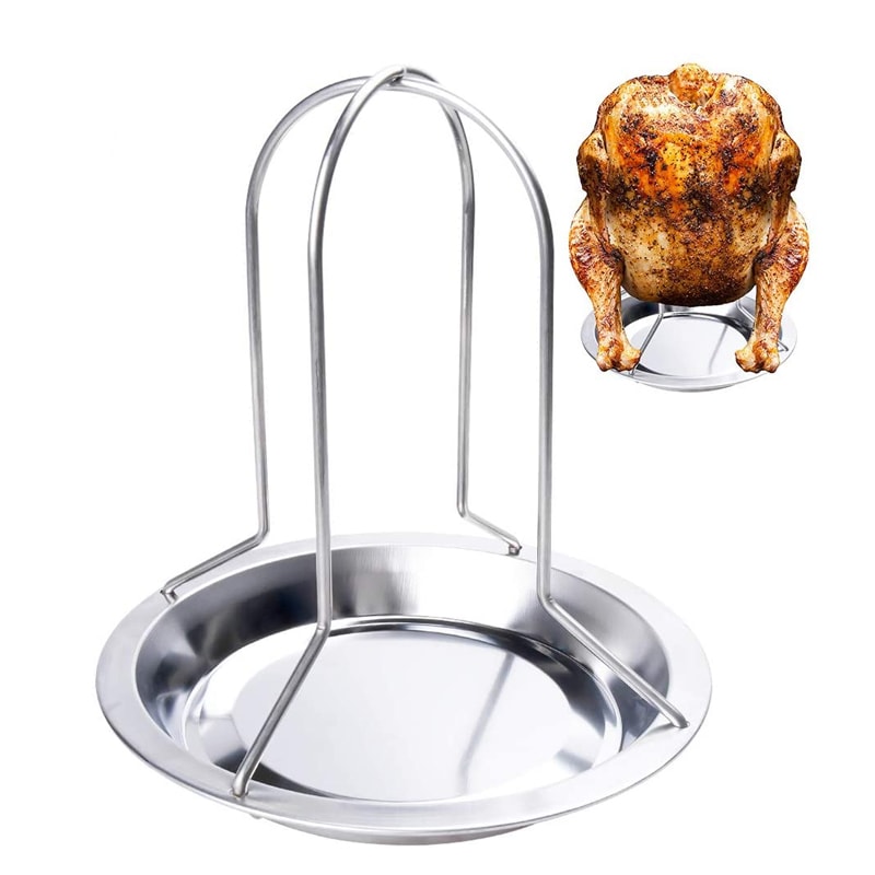 Beer Can Chicken Roaster Rack With Bowl Carbon Steel BBQ Grill Rack Stand Turkey Holder For Perfect 0