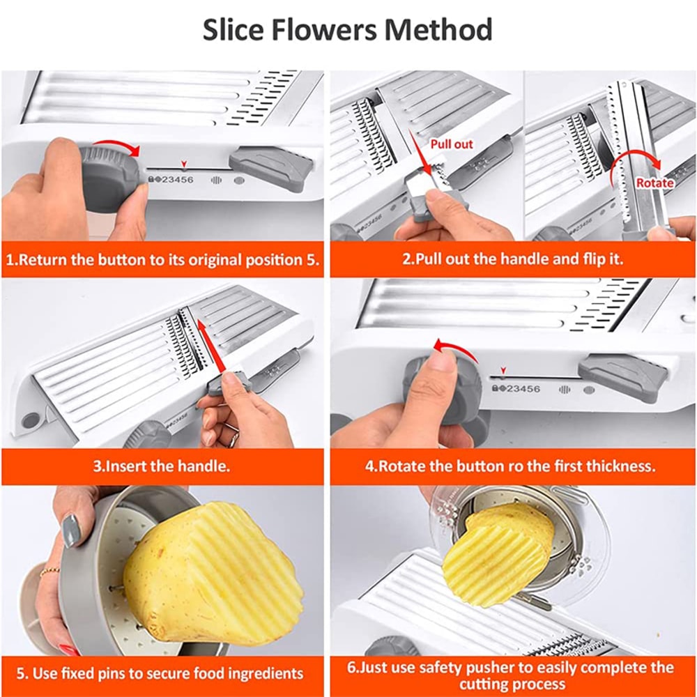 Stainless Steel Vegetable Slicer Adjustable Julienne Slicer For Potato Onion 3