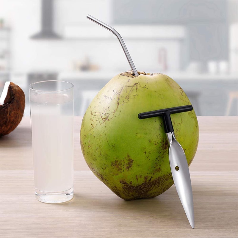 Coconut Opener Scraper Knife Punch Tool Stainless Steel Coconut Opener Tool For Quick Coconut Acces 1