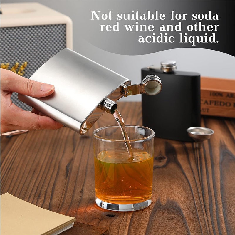 Leak Proof Hip Flask With Funnel Stainless Steel Drinking Flask For Liquor Whiskey Camping 1