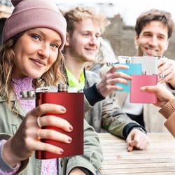 leak proof hip flask with funnel stainless steel drinking flask for liquor whiskey camping