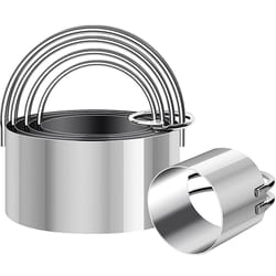 stainless steel round cookie cutter set circle biscuit mold with handle dough fondant cutters