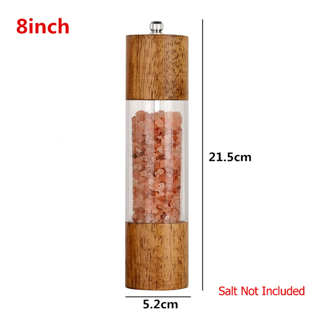 Manual Salt And Pepper Mills Premium Acrylic Grinder Set With Wooden Shakers And Adjustable Ceramic 5