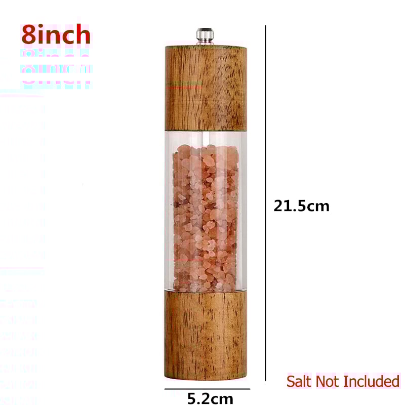 Manual Salt And Pepper Mills Premium Acrylic Grinder Set With Wooden Shakers And Adjustable Ceramic 5