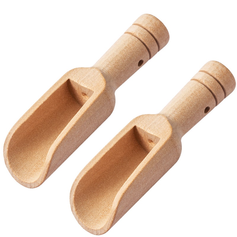 Mini Wooden Spoons Small Bath Salt Scoop Natural Beech Wood Spice Spoons For Sugar Scrubs Cereal 5