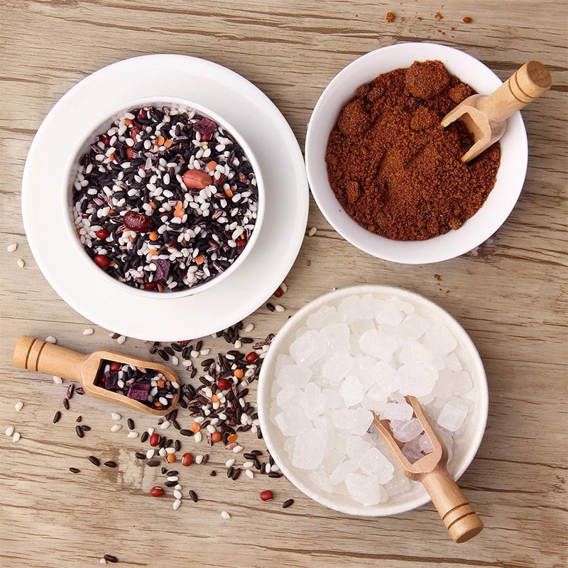 Mini Wooden Spoons Small Bath Salt Scoop Natural Beech Wood Spice Spoons For Sugar Scrubs Cereal 1