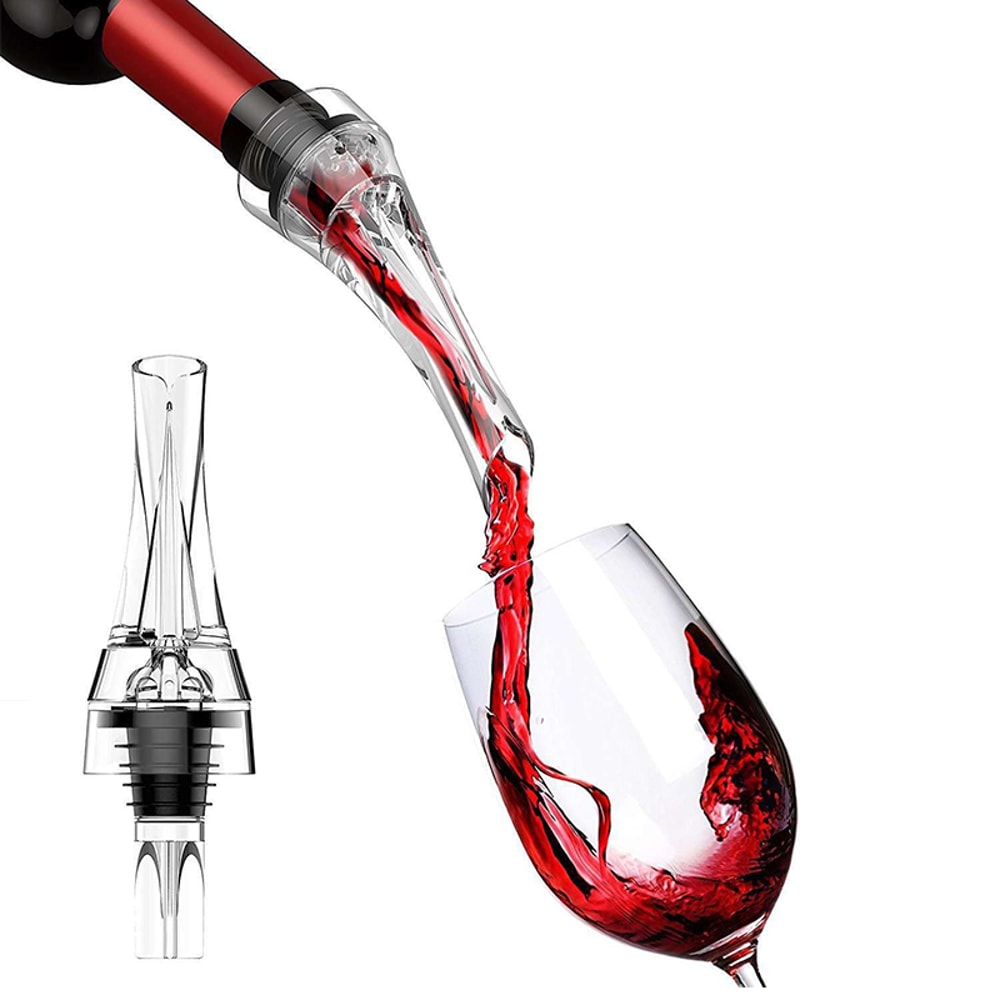 Wine Decanter With Aerator Wine Aerator Pourer Spout For Improved Flavor Attaches To Any Bottle 0