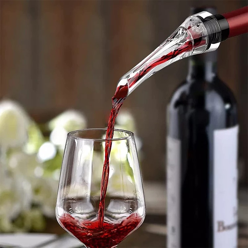 Wine Decanter With Aerator Wine Aerator Pourer Spout For Improved Flavor Attaches To Any Bottle 1