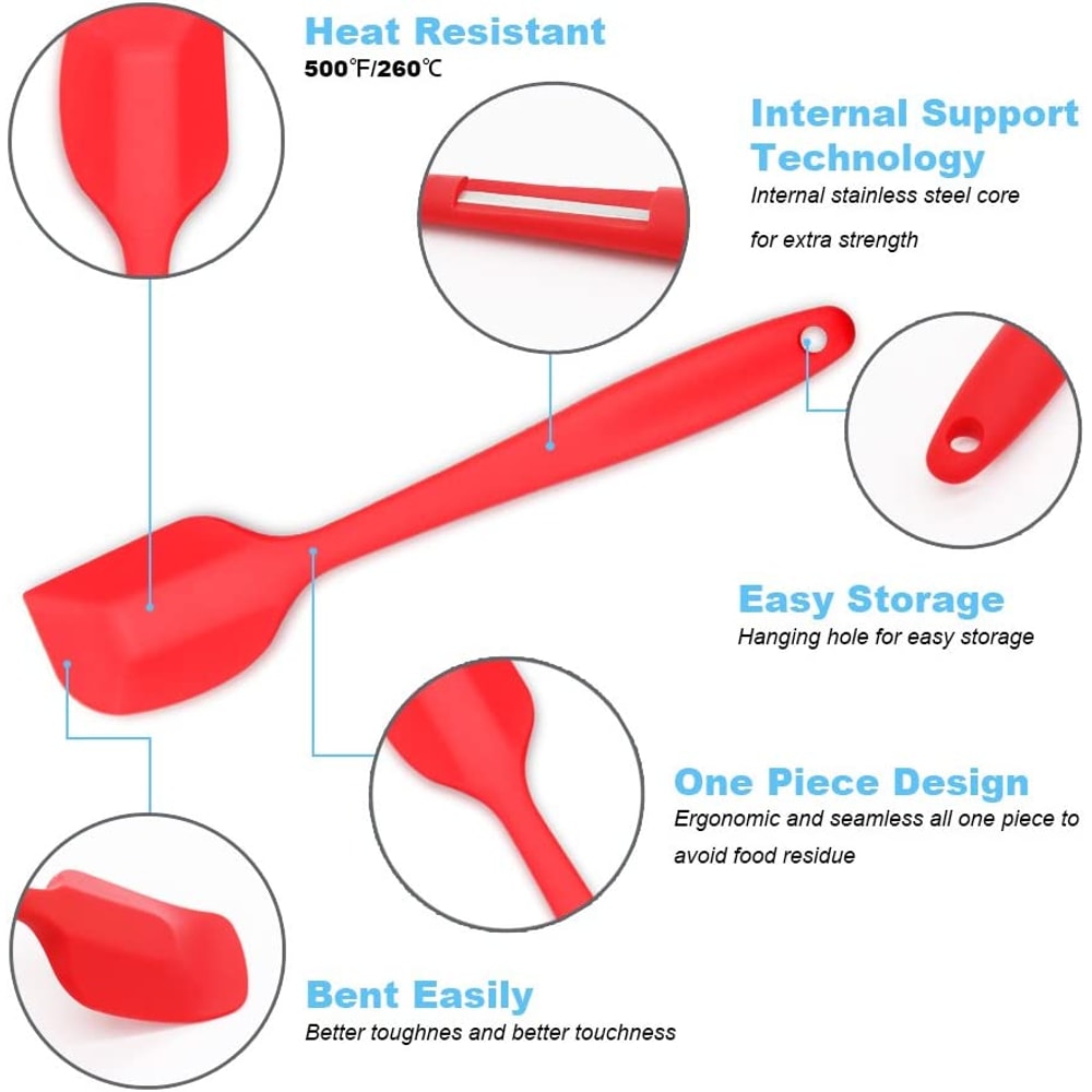 Flexible Silicone Spatula Heat Resistant NonStick Scrapers For Baking Cooking Mixing 3