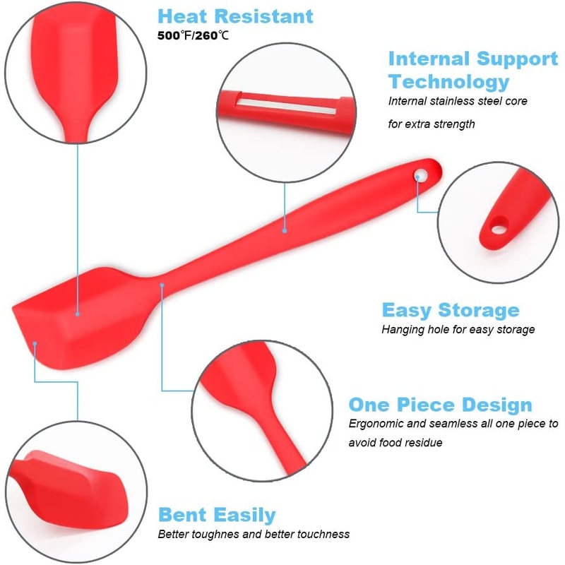 Flexible Silicone Spatula Heat Resistant NonStick Scrapers For Baking Cooking Mixing 3