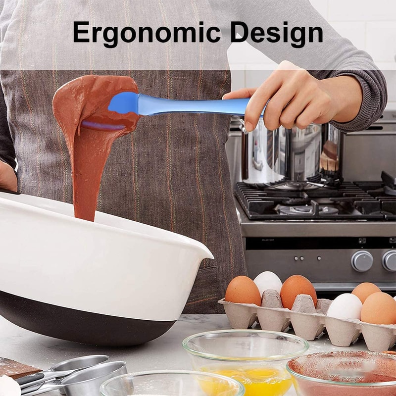 BPA Free Flexible Silicone Spatulas Set For Baking Cooking Mixing Scraping Heat Resistant 2