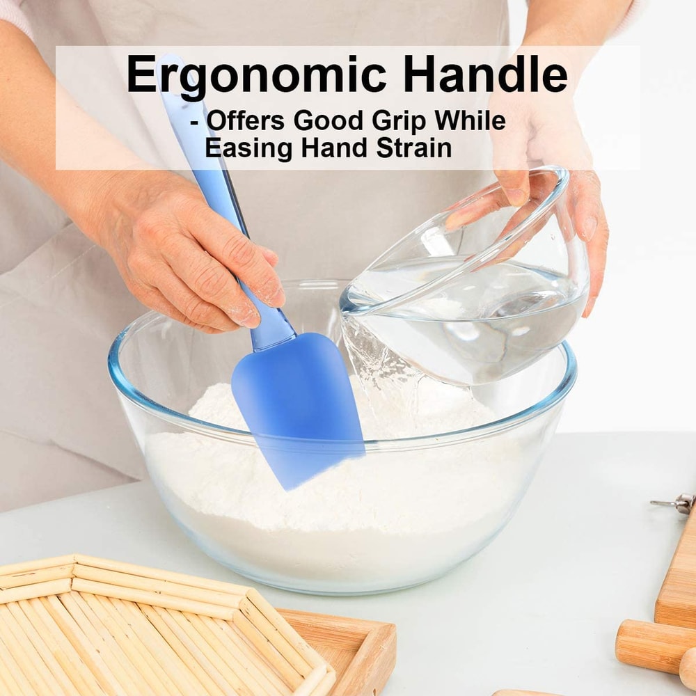 BPA Free Flexible Silicone Spatulas Set For Baking Cooking Mixing Scraping Heat Resistant 1