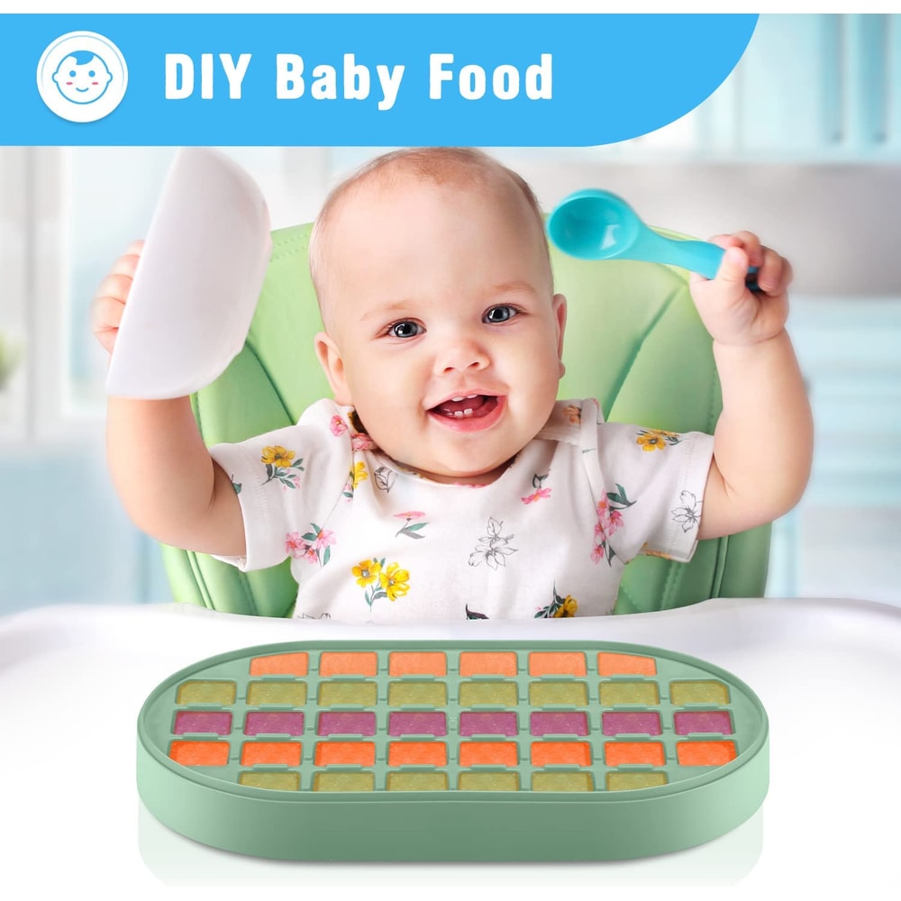 Stackable Double Ice Cube Tray With Lid And Case Ice Cubes With Container And Spoon Included BPA Fr 4