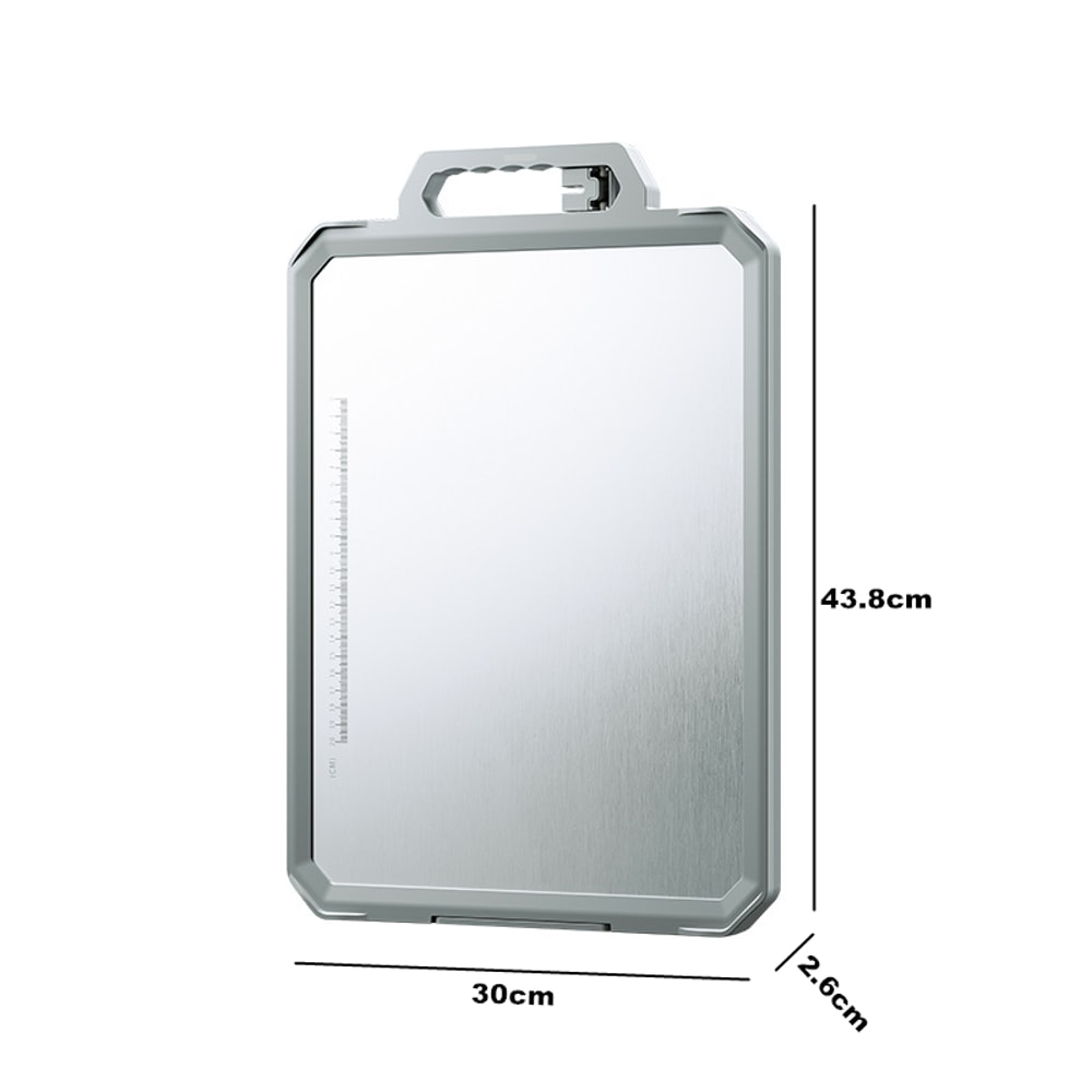 Non Toxic Large Stainless Steel Chopping Board with Double Sided Metal Cutting Board and Ceramic Sharpener for Kitchen