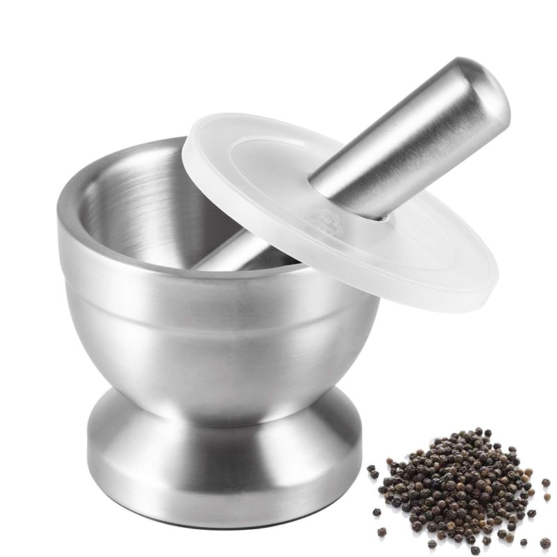 Stainless Steel Herb Spice Grinder Bowl Mortar And Pestle Pill Crusher Seasoning Mill For Grinding 0