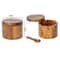 Acacia Salt Cellar With Swivel Lid Acacia Wood Salt And Pepper Bowl Box With Lid And Spoon 5