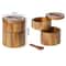 Acacia Salt Cellar With Swivel Lid Acacia Wood Salt And Pepper Bowl Box With Lid And Spoon 7