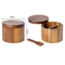 Acacia Salt Cellar With Swivel Lid Acacia Wood Salt And Pepper Bowl Box With Lid And Spoon 6