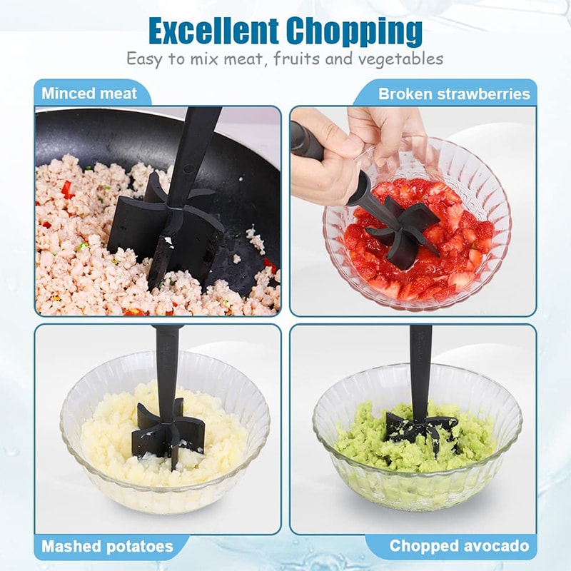 Meat Chopper Nylon Resistant Tool For Beef Masher Hamburger Potato Smasher Premium Heat 3