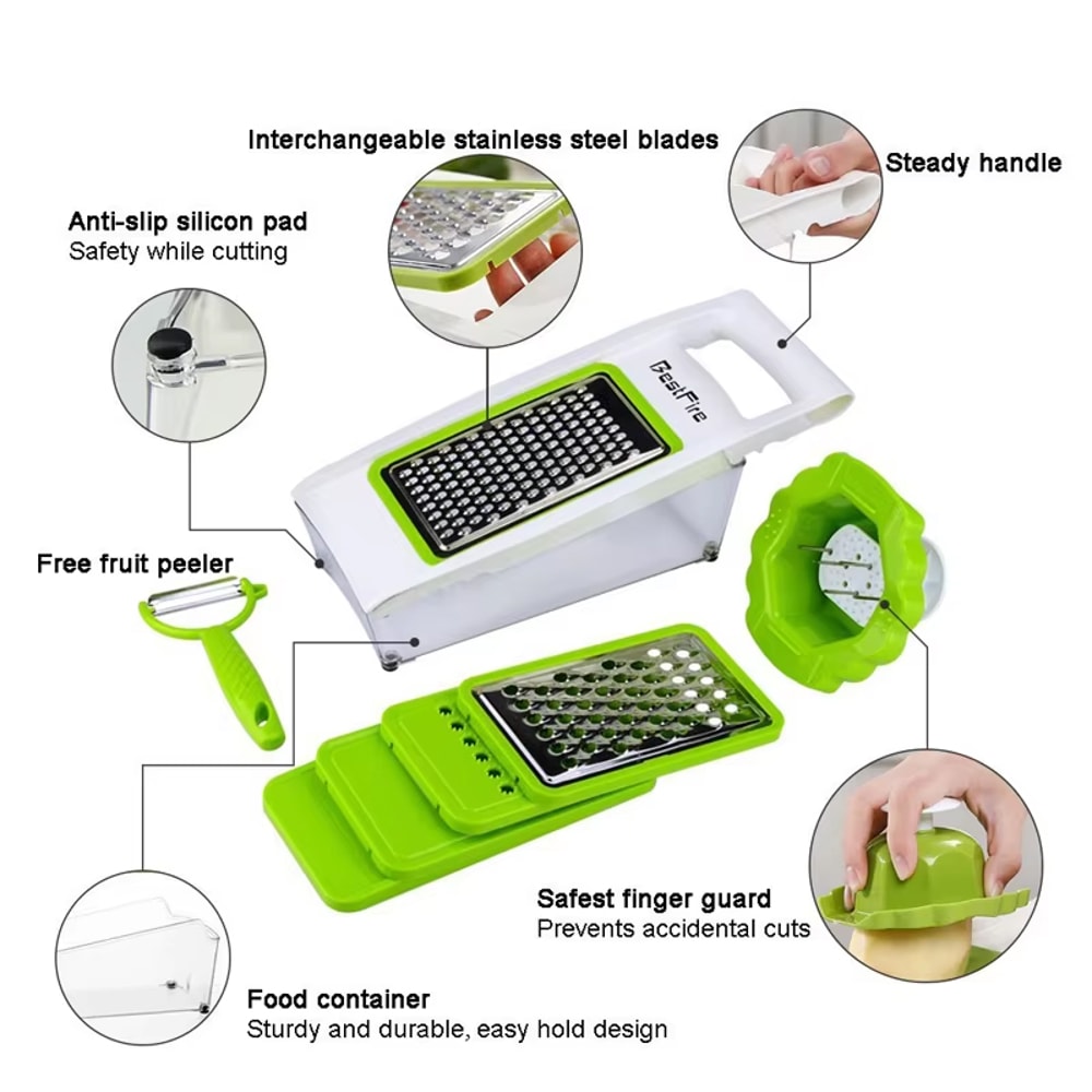 Mandoline Slicer Cheese Grater With Container Kitchen Vegetable Slicer Cutter Onion Cutter Julienne 5