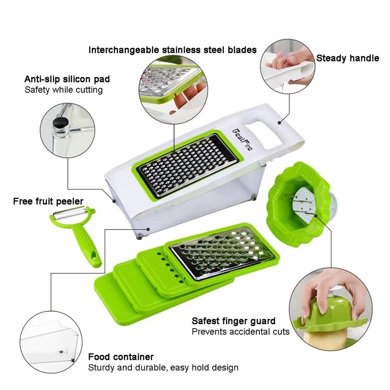 Mandoline Slicer Cheese Grater With Container Kitchen Vegetable Slicer Cutter Onion Cutter Julienne 5