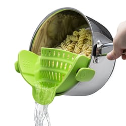 silicone clip-on pot strainer, universal anti-spill pasta colander, food grade rice fruit strainer for pots