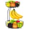 Countertop Fruit Basket Bowl With Metal Wire And Banana Hanger Storage Holder 0