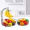 Countertop Fruit Basket Bowl With Metal Wire And Banana Hanger Storage Holder 2