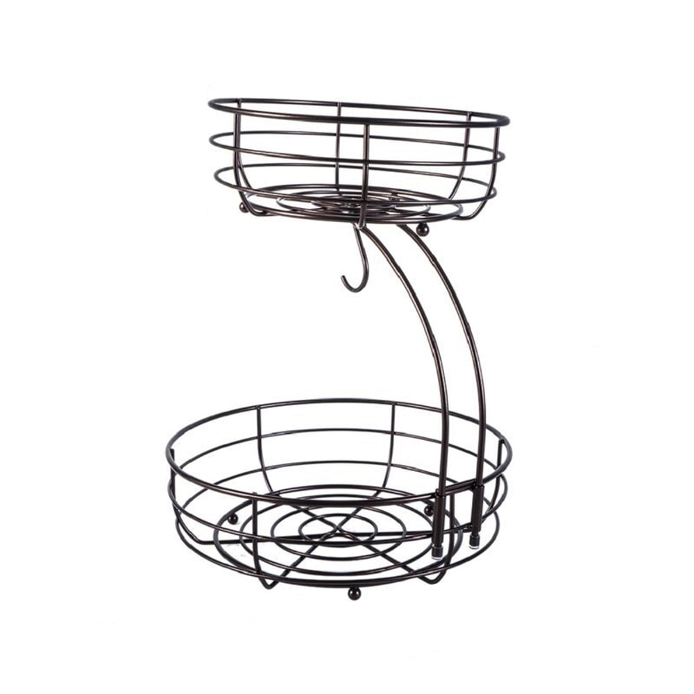 Countertop Fruit Basket Bowl With Metal Wire And Banana Hanger Storage Holder 6