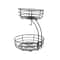 Countertop Fruit Basket Bowl With Metal Wire And Banana Hanger Storage Holder 6