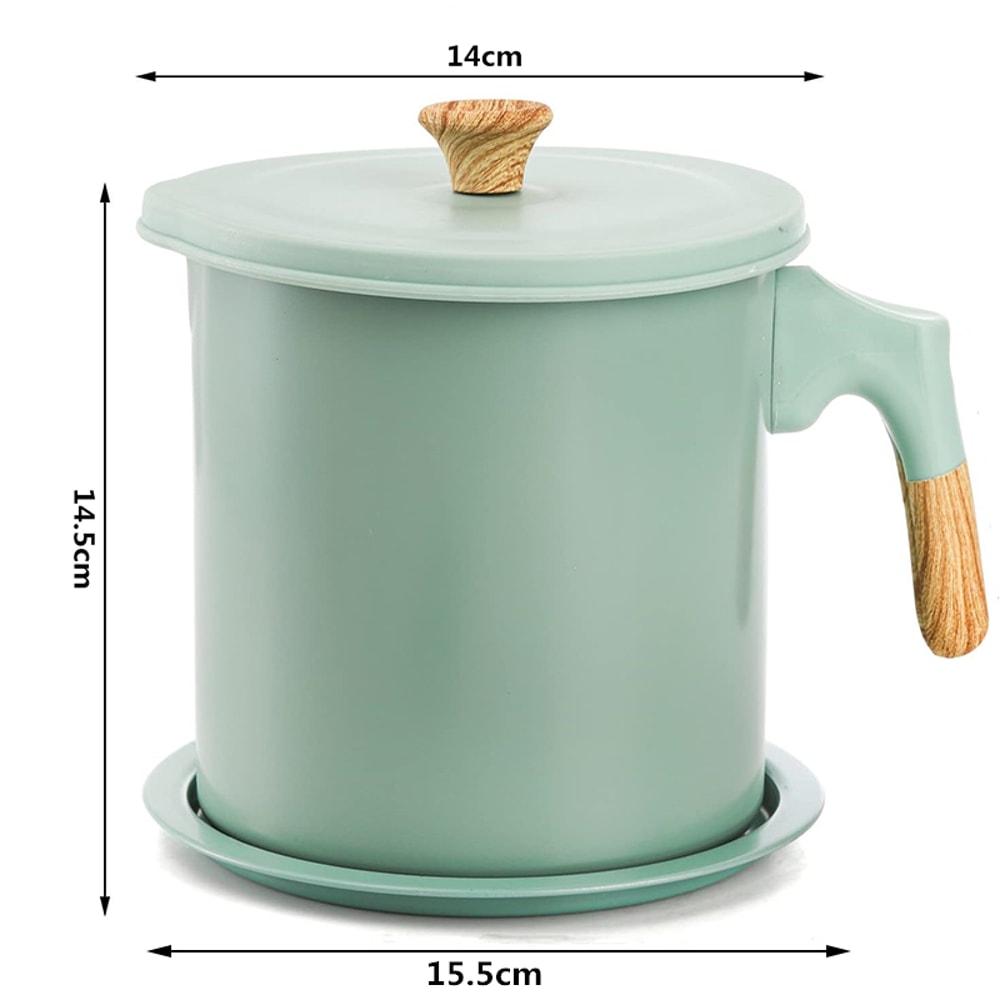 Stainless Steel Bacon Grease Container With Strainer Cooking Oil Storage Pot Oil Filter Pot 5