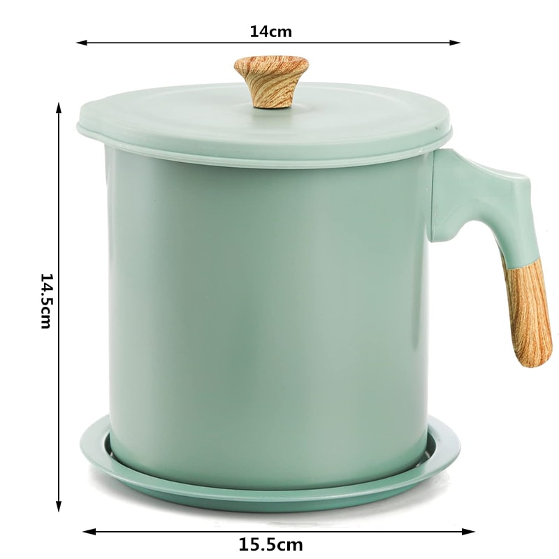 Stainless Steel Bacon Grease Container With Strainer Cooking Oil Storage Pot Oil Filter Pot 5
