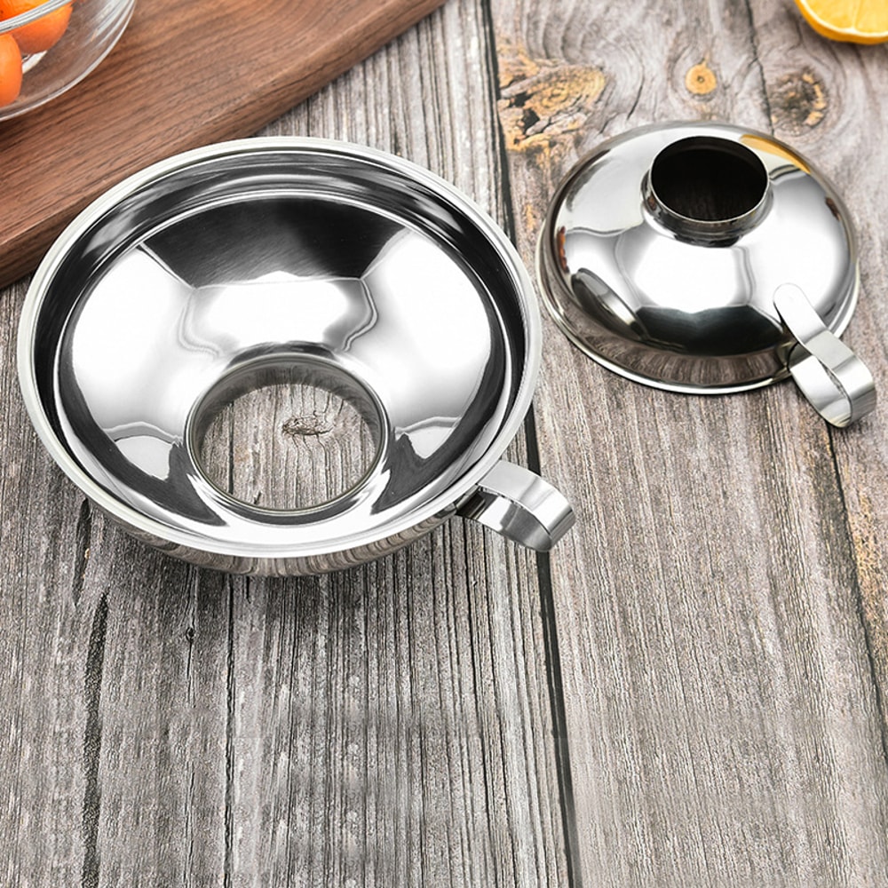 Wide Mouth Stainless Steel Funnel For Canning Jam Dressing Oil Wine Water Spices Filter For Jar Can 4