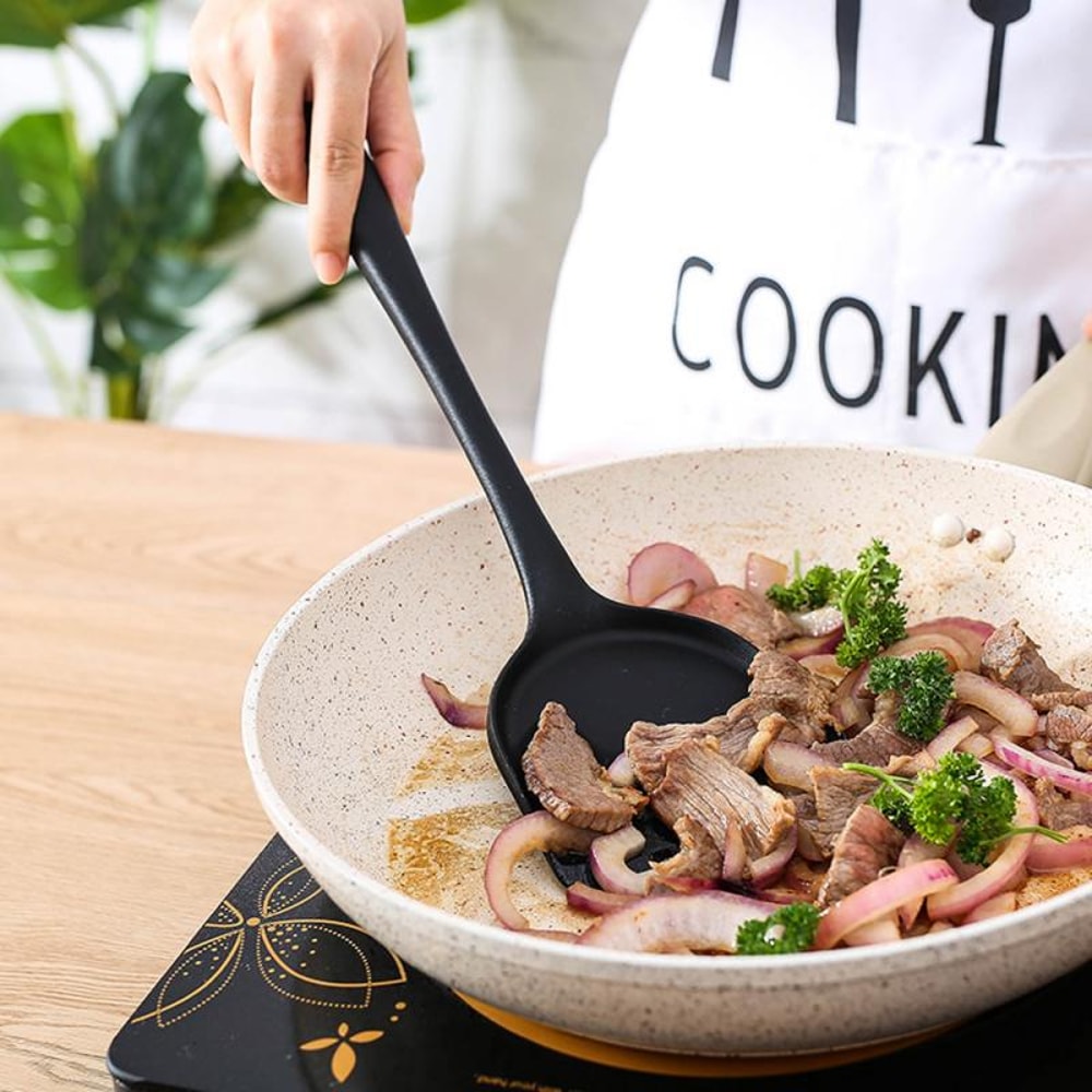 Heat Resistant Non-Stick Silicone Spatula Turners Cooking Shovel Spoon for Beef Meat Egg Frying Kitchen Utensil