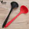Heat Resistant NonStick Silicone Ladle Spoon Flexible Round Scoop Cooking Utensils With Curved Hand 0