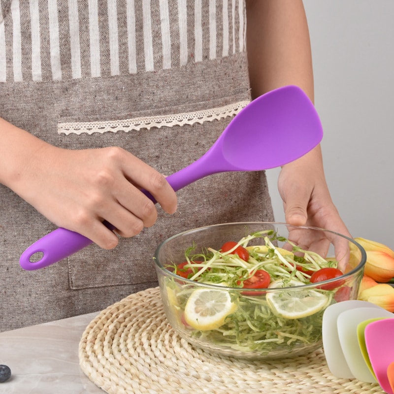 Heat Resistant Food Grade Silicone Spoon Flexible Nonstick Cooking Spatula Scraper Stirring Mixing 1