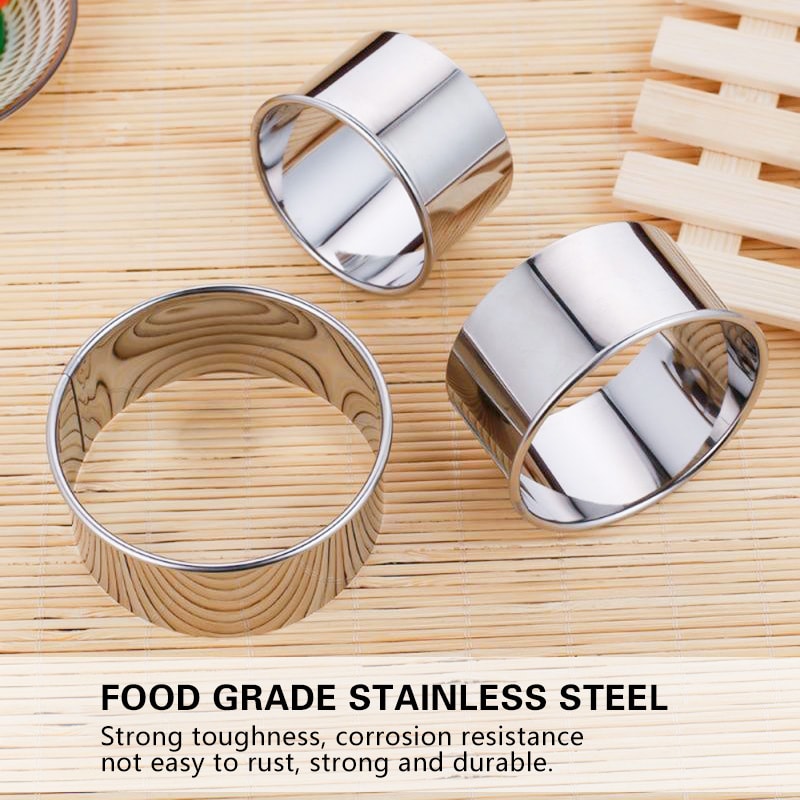 Stainless Steel Dumplings Molds Round Cookie Biscuit Cutters Circle Pastry Ring Molds 2