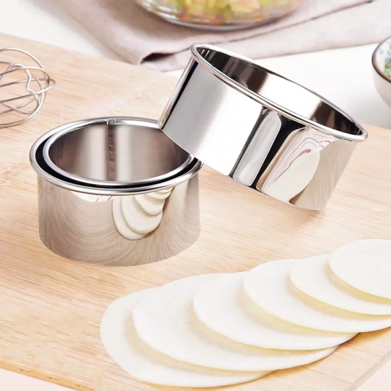 Stainless Steel Dumplings Molds Round Cookie Biscuit Cutters Circle Pastry Ring Molds 1