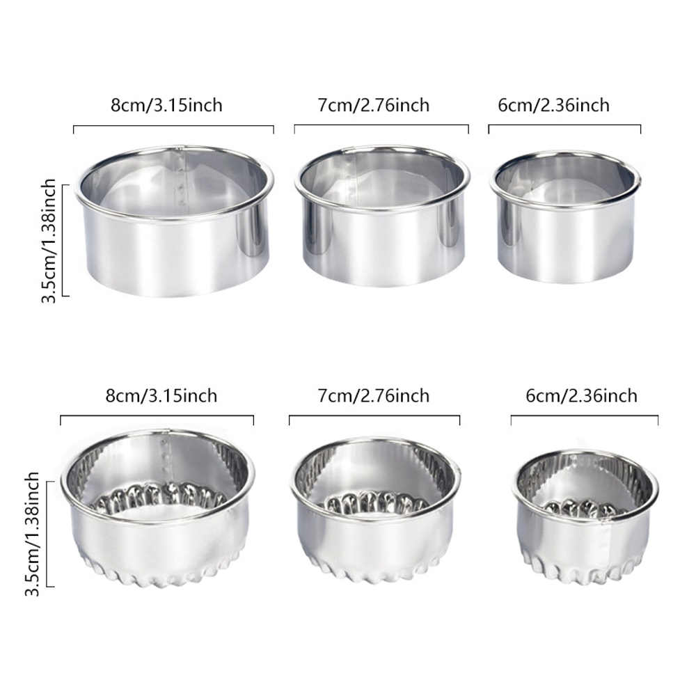 Stainless Steel Dumplings Molds Round Cookie Biscuit Cutters Circle Pastry Ring Molds 5