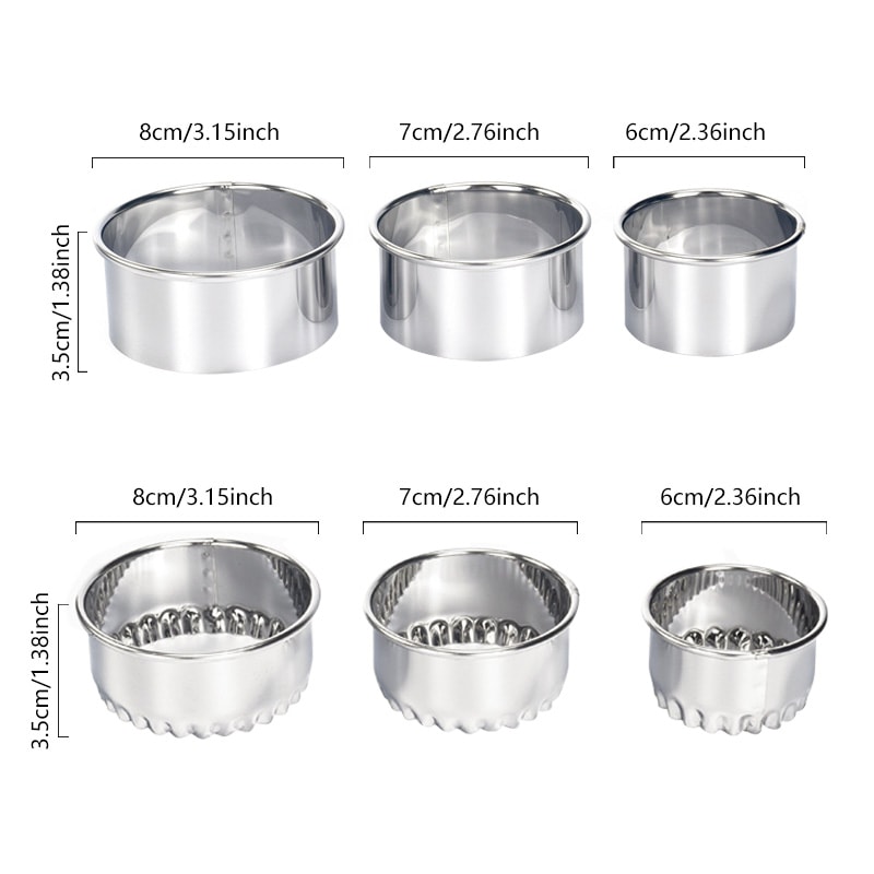 Stainless Steel Dumplings Molds Round Cookie Biscuit Cutters Circle Pastry Ring Molds 5