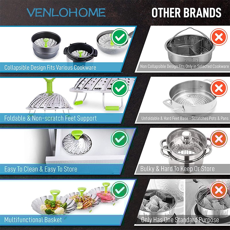 Stainless Steel 9Inch Lotus Steaming Tray Food Steamer Rack Folding Mesh Vegetable Fruit Steaming Basket Cooking