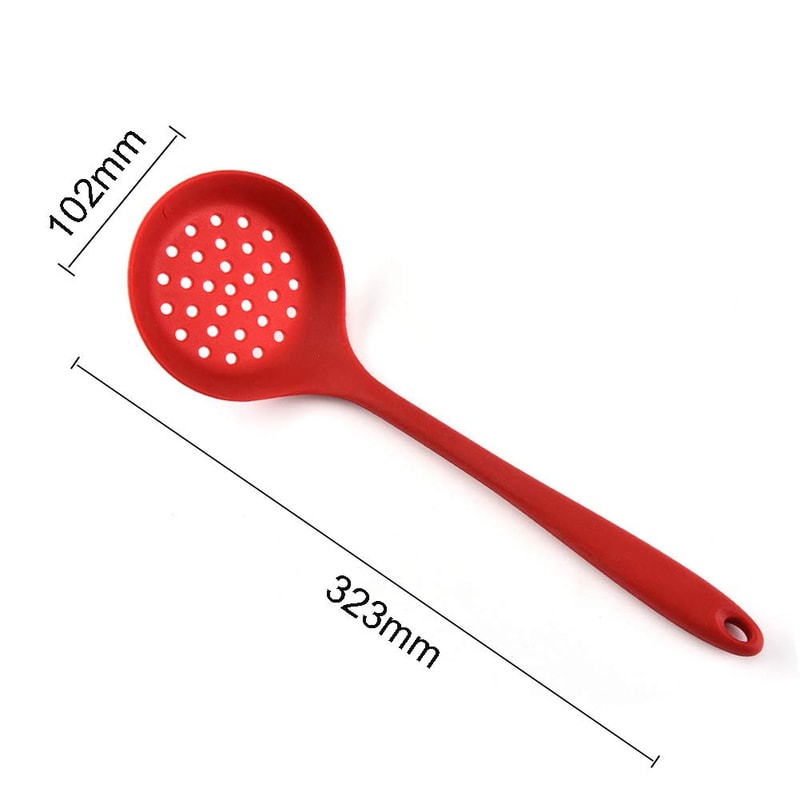 Heat Resistant Long Handle Silicone Colander NonStick Cooking Strainer Mesh Skimmer Oil Filter Spoo 3