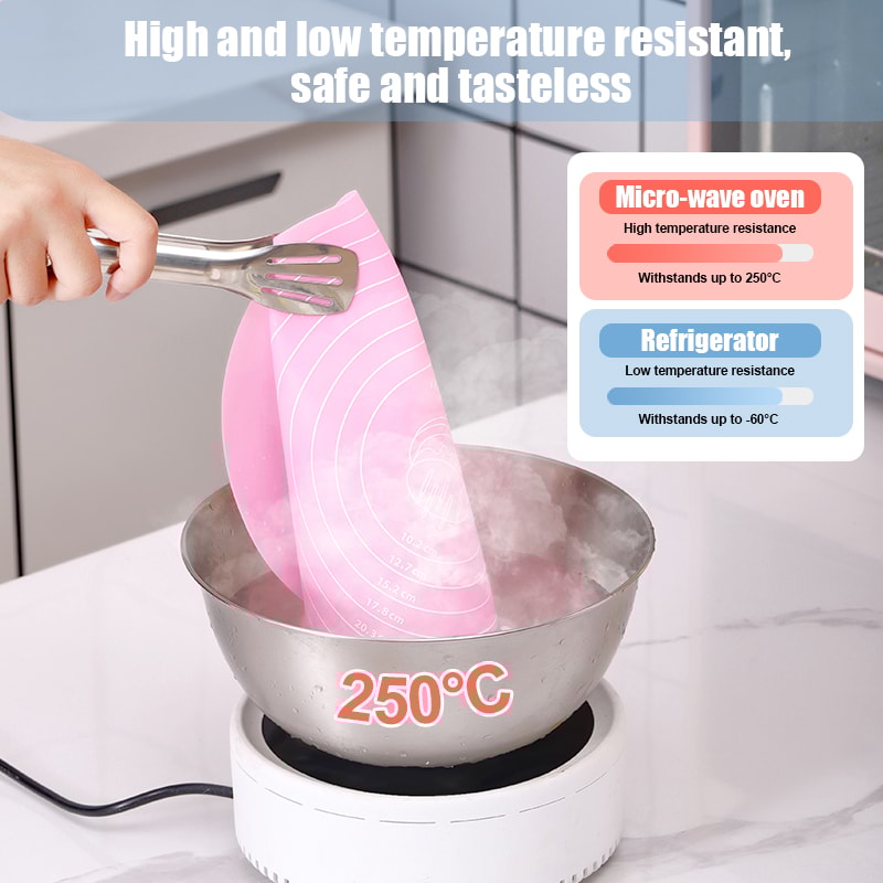 Round Cake Turntable Mat Silicone Dough Mat With Scale Heat Resistant Nonslip Pastry Pad For Baking 3