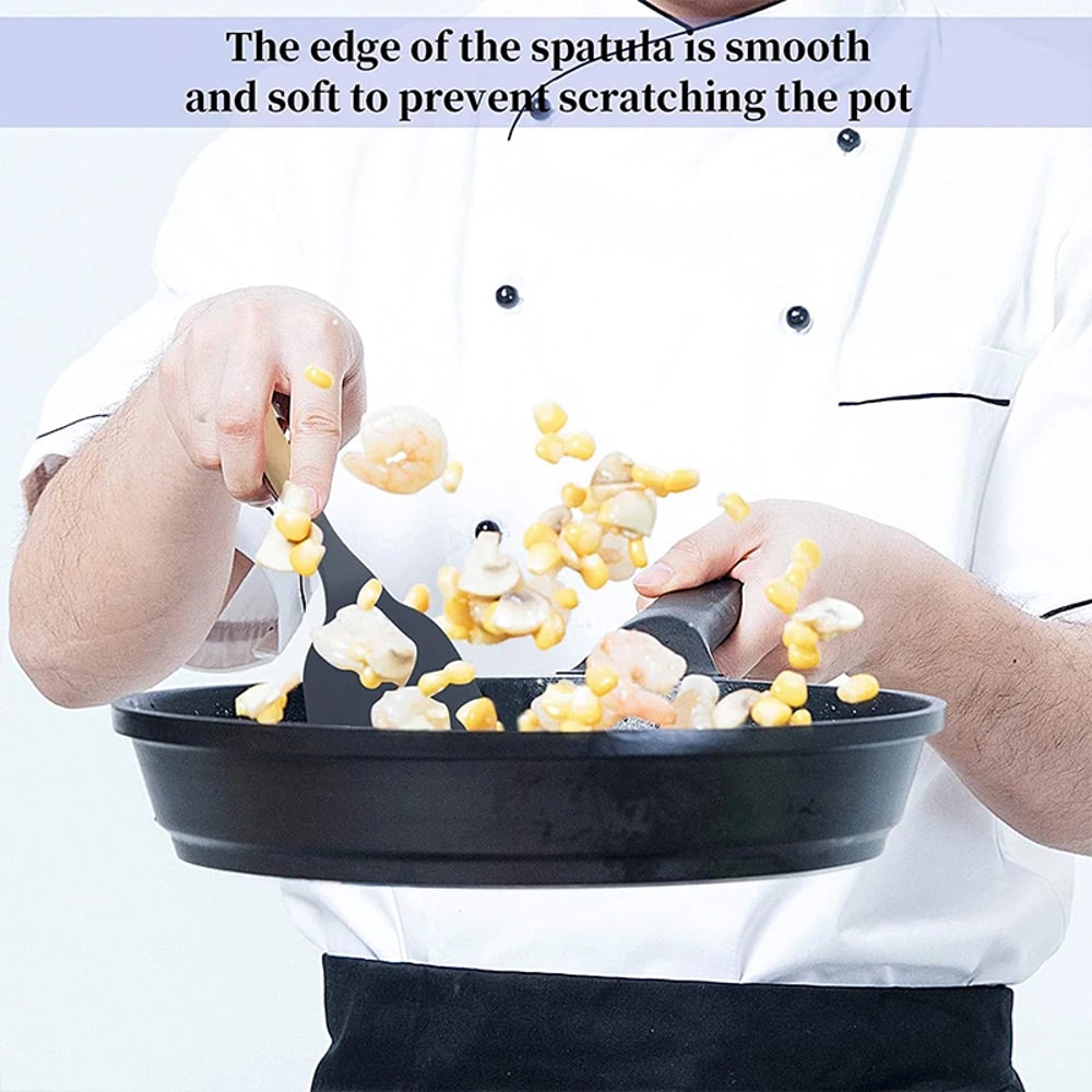 Wooden Turner Silicone Spatula Non Stick Frying Pan Shovel Pancakes Meat Egg Scraper Kitchen Cookin 3