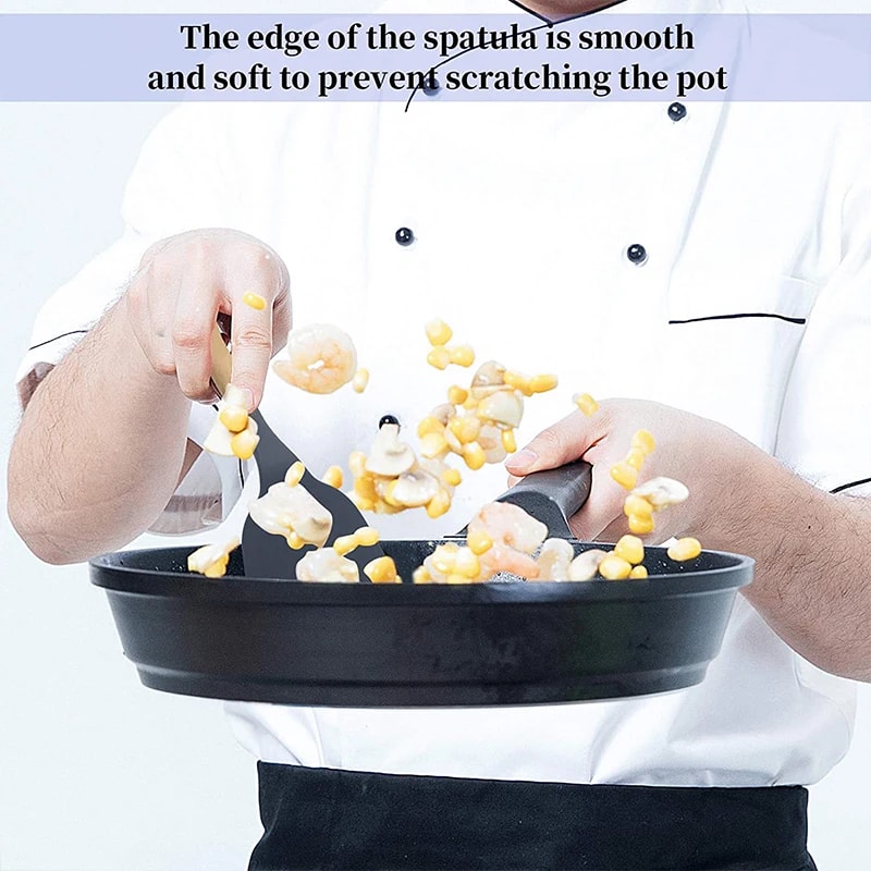 Wooden Turner Silicone Spatula Non Stick Frying Pan Shovel Pancakes Meat Egg Scraper Kitchen Cookin 3