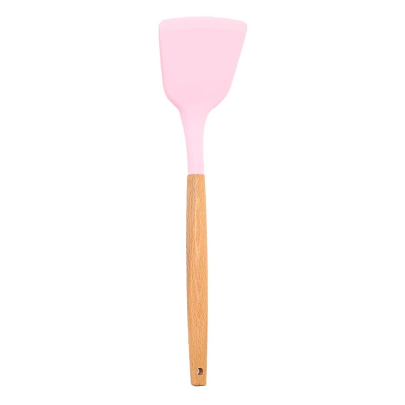 Wooden Turner Silicone Spatula Non Stick Frying Pan Shovel Pancakes Meat Egg Scraper Kitchen Cookin 6